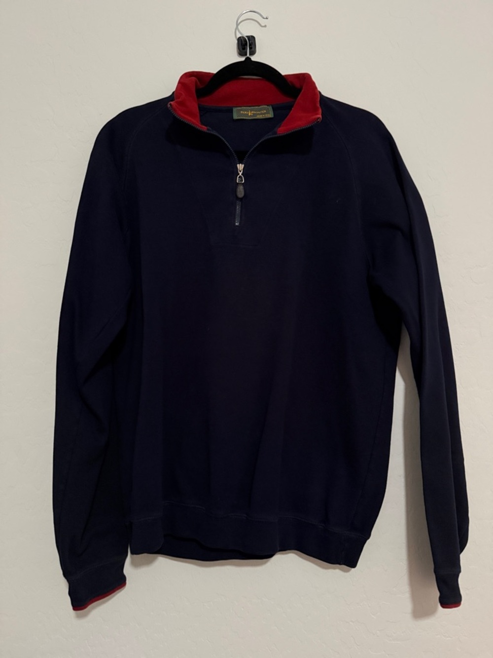 Men's Peru Unlimited Navy Half-Zip Pullover with Red Trim